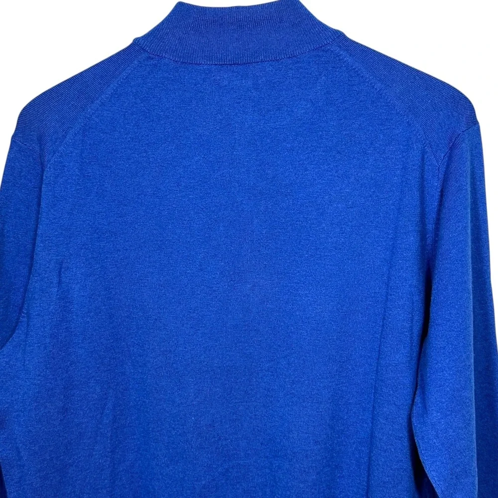 Peter Millar‎ 1/4 Zip Pullover Men Size Medium Blue Cotton Nylon Silk Cashmere